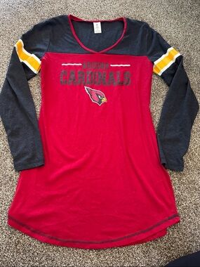 Arizona Cardinals Women's Red and Black Long Sleeve V-Neck Top